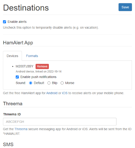 hamalerts-destinations